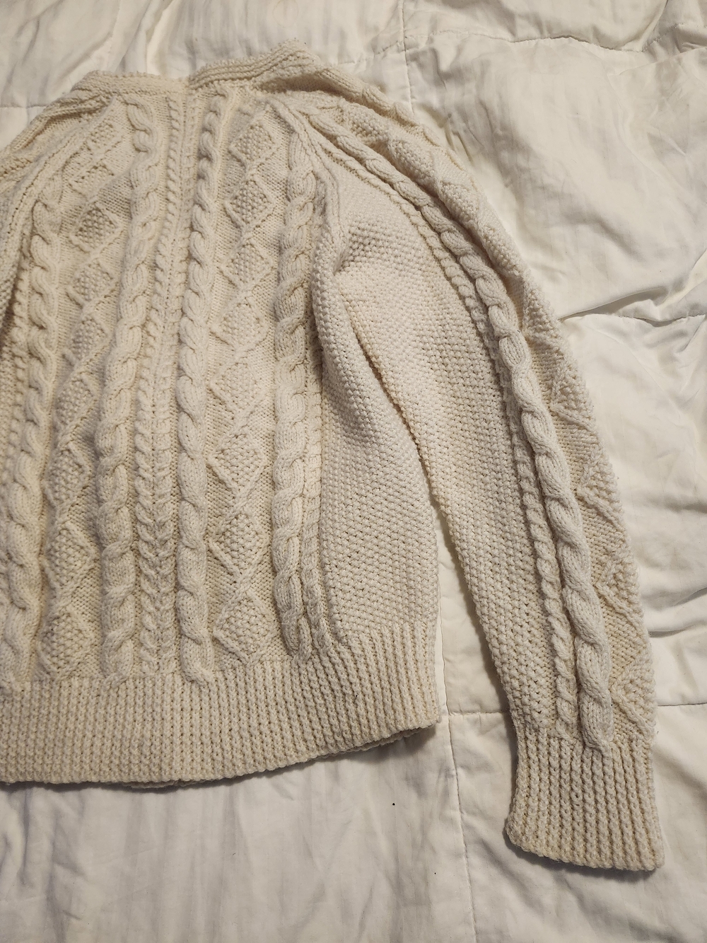 HANDMADE Cable Knit Button-Front Sweater Cardigan - Picture 11 of 11